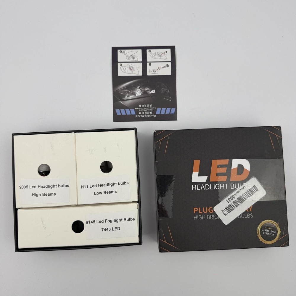 AMXTOBUB 9005 H11 9145 7443 LED Headlight Fog Bulbs 6500K 8 Pack Dodge Ram - Picture 10 of 10